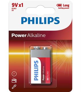 Picture of Batteria 9V Philips Power Alkaline 6LR61P1B/10