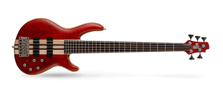 Immagine di CORT ARTISAN A5 PLUS FMMH OPBC Open Pore Black Cherry basso elettrico 5 corde