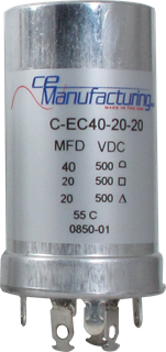 Immagine di CE Mfg. 500V 40/20/20µF 35x65mm Condensatore elettrolitico