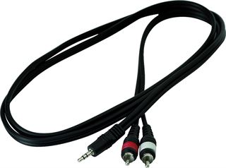 Picture of ROCKCABLE RCL 20902 D4 Cavo Professionale Jack Stereo TRS 3.5mm / 2 RCA Maschio