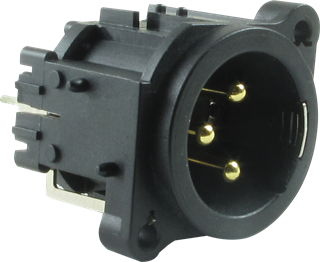 Picture of AMPHENOL AC3MAV4AUB Jack XLR, Male, 3-Pole, Chassis, gold-plated