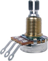 Immagine di BOURNS Potenziometro 17mm 500K LOG Asse zigrinato filettatura lunga per chitarra