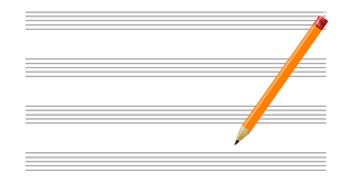 Immagine di Foglio di musica pentagrammato 20 righi formato A4 carta avoriata