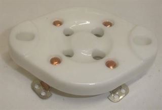 Immagine di Zoccolo per valvole UX4 tipo 300B etc, ceramico, a saldare
