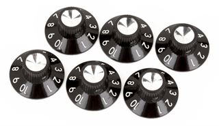 Picture of 0990930000 Fender Pure Vintage Black-Silver Skirted Amplifier Knobs