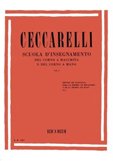 Immagine di Scuola D Insegnamento Del Corno A Macchina E del Corno a Mano - M. Ceccarelli - Ricordi