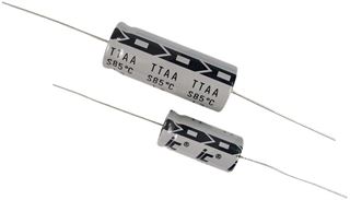 Immagine di Illinois TTA 100uF 25V 6x13mm Condensatore Elettrolitico orizzontale 