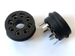 Immagine di Zoccolo 8 Piedini Ottale fenolica nera montaggio a CS