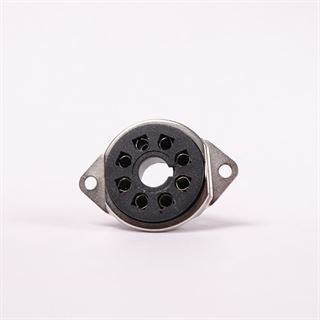Picture of 8 Pin Octal Style Tube Celanex Socket with Bracket Chassis Mount