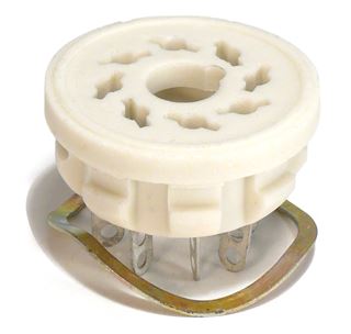 Picture of 8 Pin Octal Style Tube Socket with Snap Ring NOS URSS