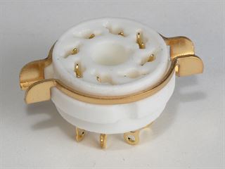 Picture of 8 Pin Octal Style Tube Ceramic Socket with Bracket Chassis Mount K8A GOLD