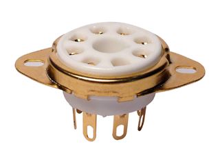 Immagine di Zoccolo ottale 8 piedini dorati ceramico montaggio a telaio