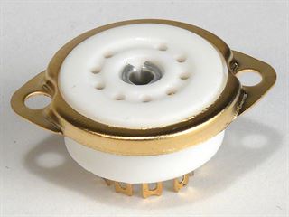 Picture of GOLD 9 Pin Miniature Tube Socket chassis mount