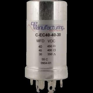 Picture of CE Mfg. 40uF 450V / 40uF 400V / 30uF 350V Multisection Can Capacitor