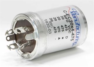 Picture of CE Mfg. 4x 20uF 475V 35x50mm Multisection Can Capacitor